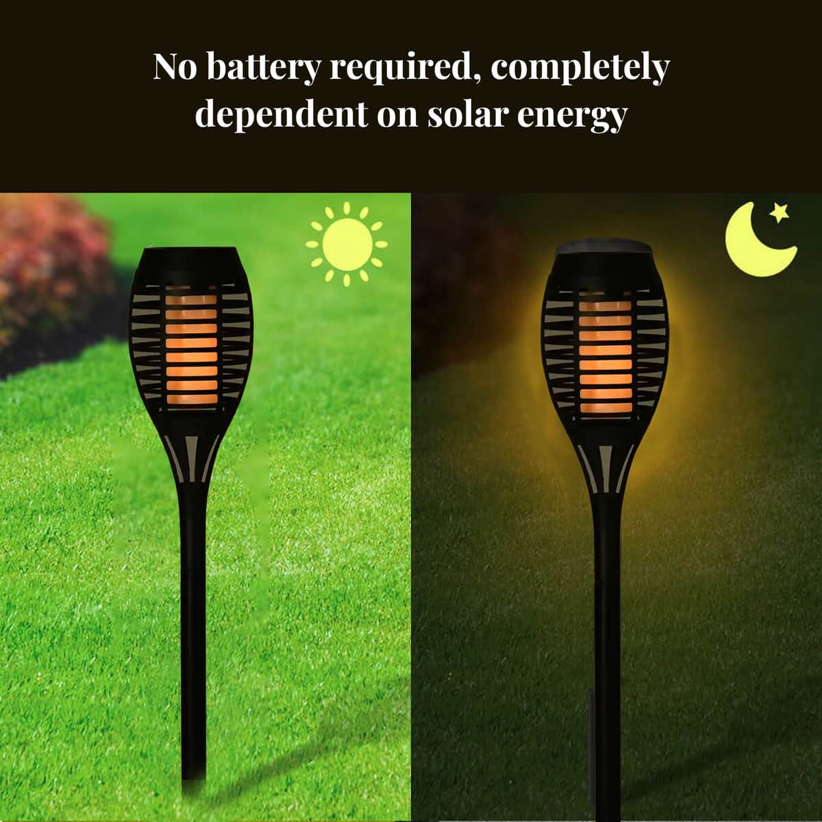 4pk Small Solar Rechargeable Dancing Flame Torch Light image number 4