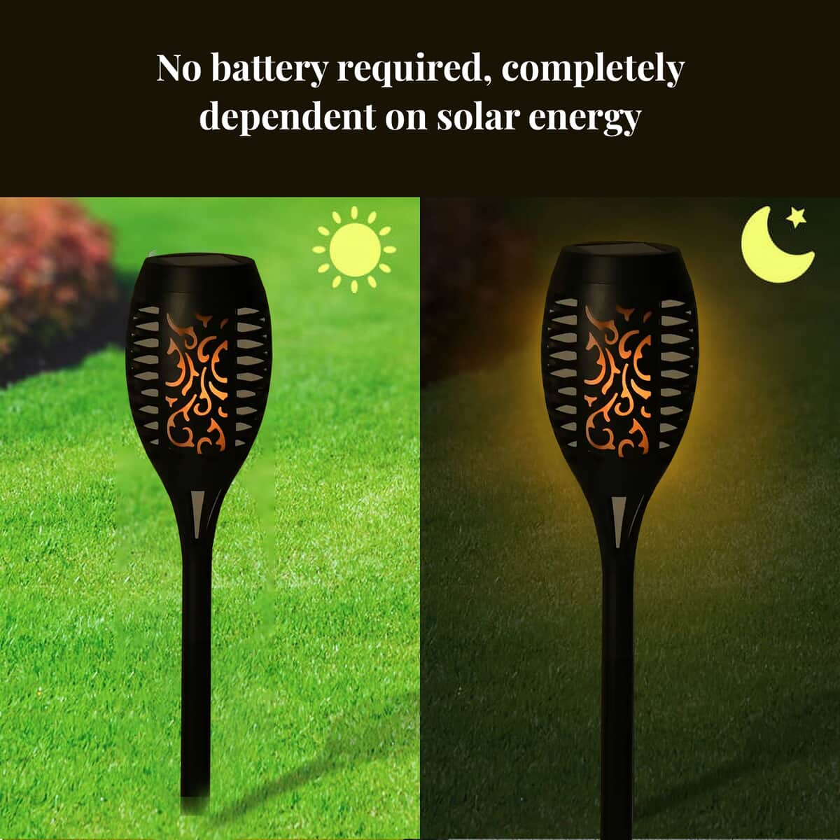 4pk Small Solar Rechargeable Dancing Flame Torch Light image number 4