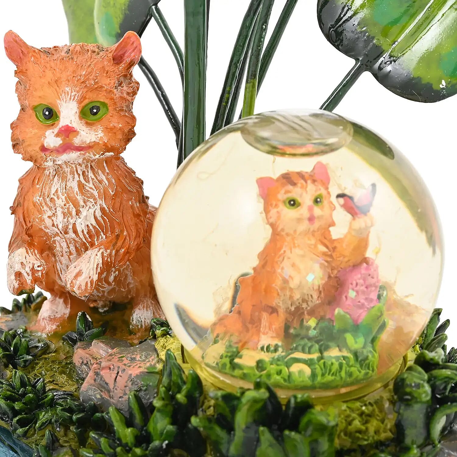 Closeout Cat Candle Holder with Water Globe