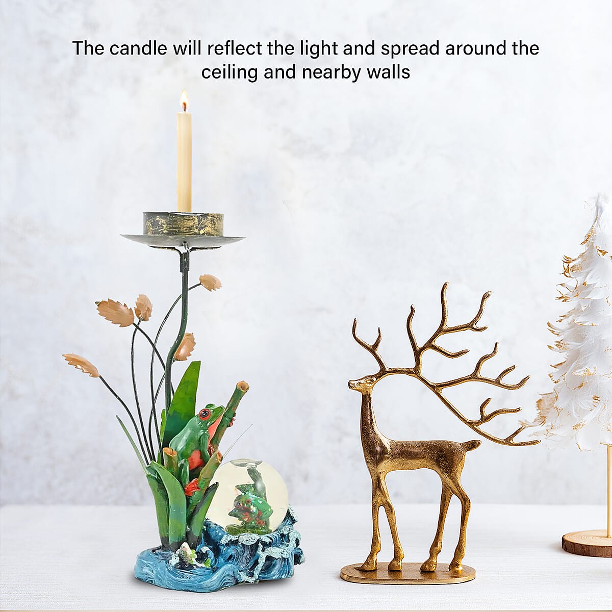 Frog Candle Holder with Water Globe image number 2