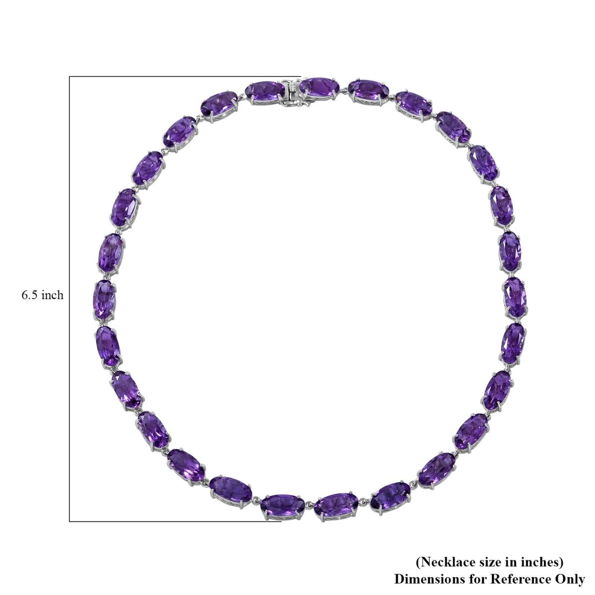 TLV African Amethyst (Ovl) Necklace (18 Inches) in Platinum Over Sterling Silver 96.65 ctw image number 4