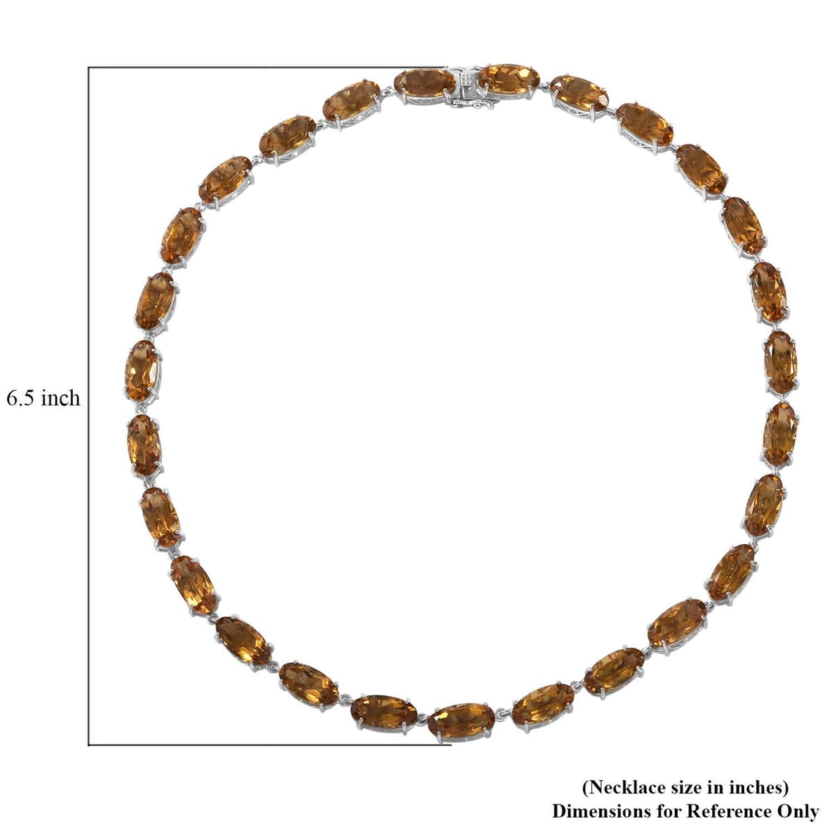 Brazilian Citrine Link Necklace 18 Inches in Platinum Over Sterling Silver 96.40 ctw image number 4