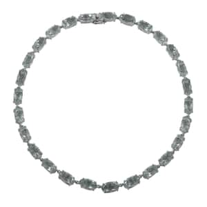 Montezuma Prasiolite Link Necklace 18 Inches in Platinum Over Sterling Silver 103.65 ctw