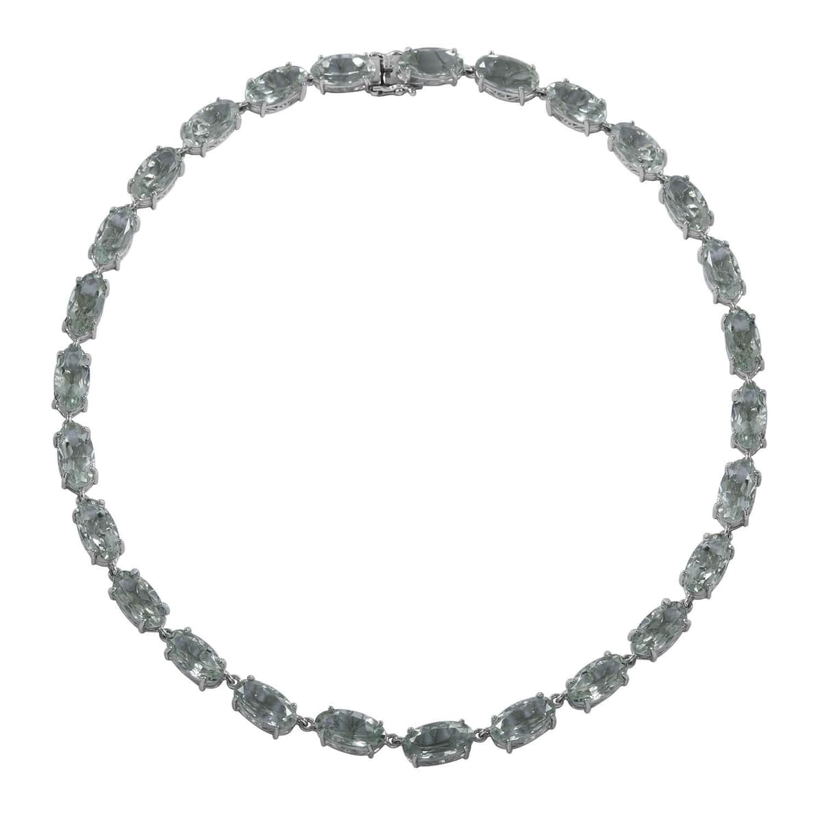 Montezuma Prasiolite Link Necklace 18 Inches in Platinum Over Sterling Silver 103.65 ctw image number 0