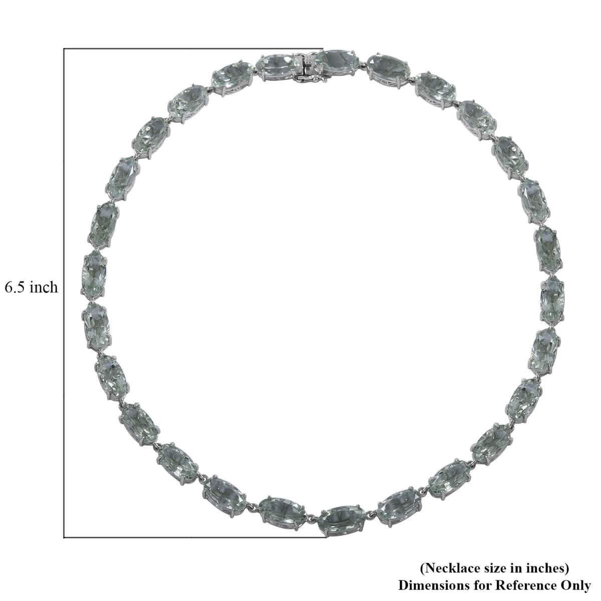 Montezuma Prasiolite Link Necklace 18 Inches in Platinum Over Sterling Silver 103.65 ctw image number 4