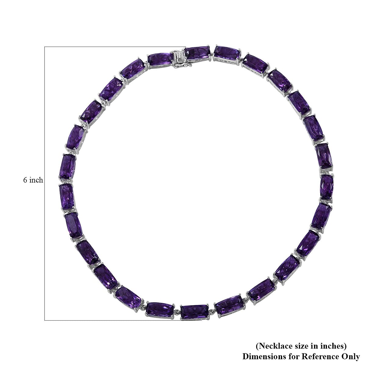 African Amethyst Link Necklace 18 Inches in Platinum Over Sterling Silver 108.65 ctw image number 4