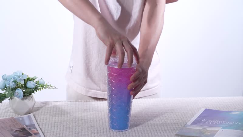 720ML Fish Scale Water Mug - Blue