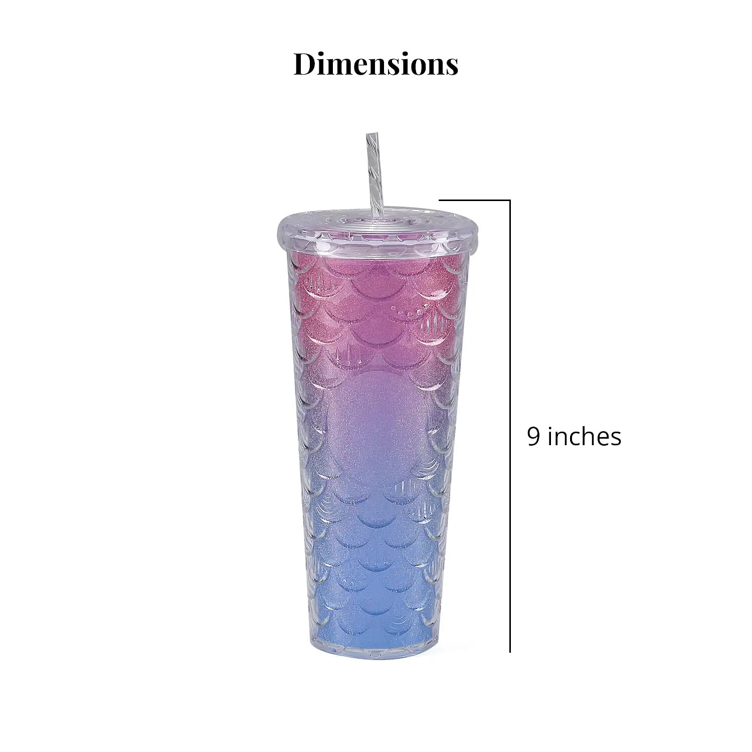 720ML Fish Scale Water Mug - Blue