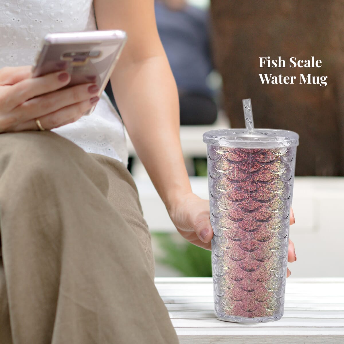 720ML Fish Scale Water Mug - Purple image number 2