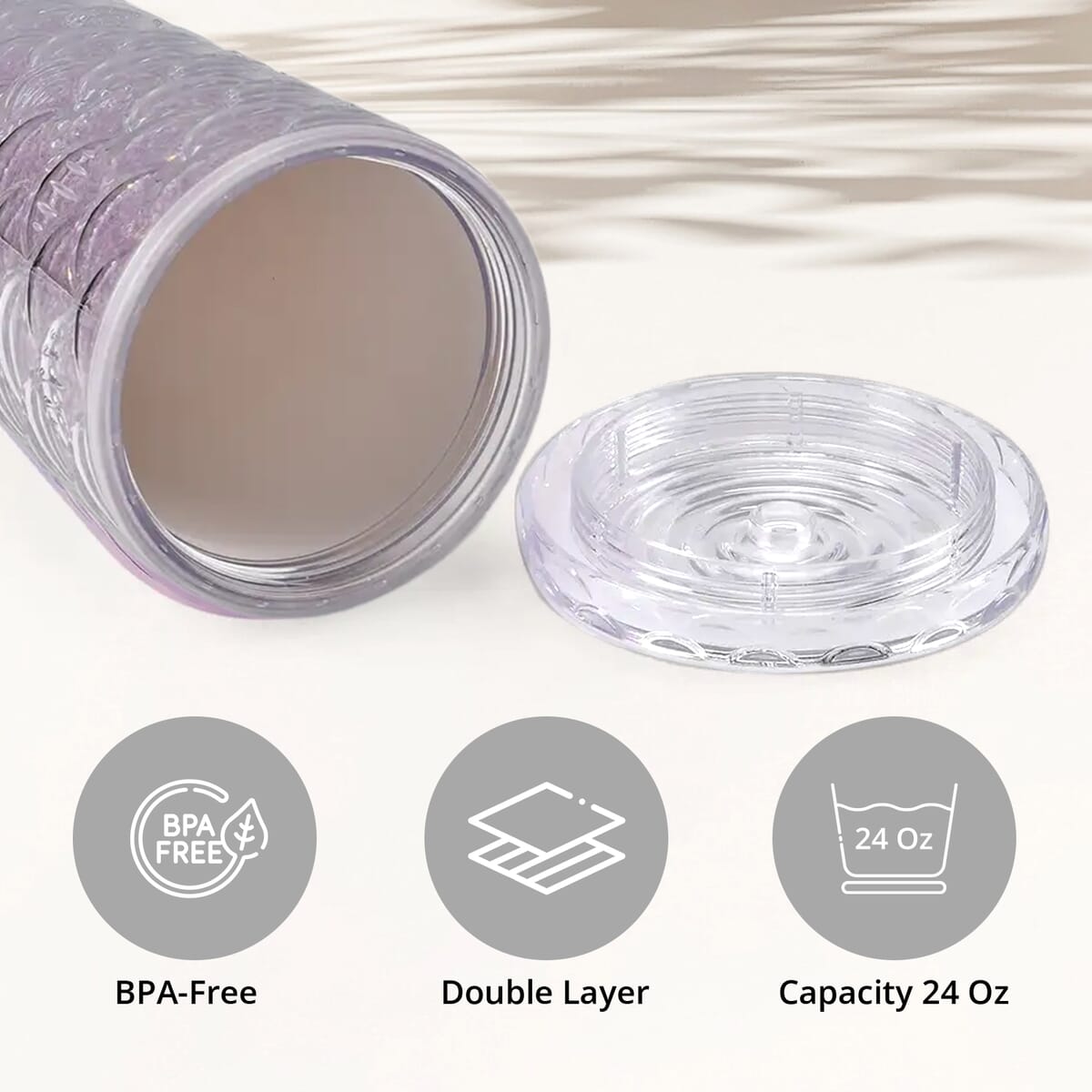720ML Fish Scale Water Mug - Purple image number 3