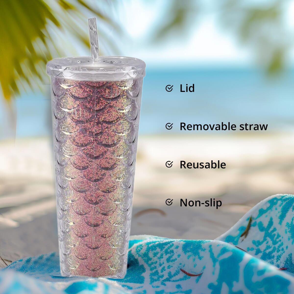 720ML Fish Scale Water Mug - Purple image number 4