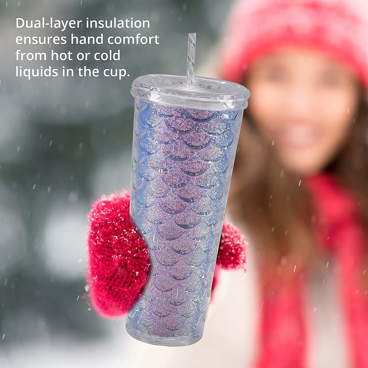 720ML Fish Scale Water Mug - Blue image number 5