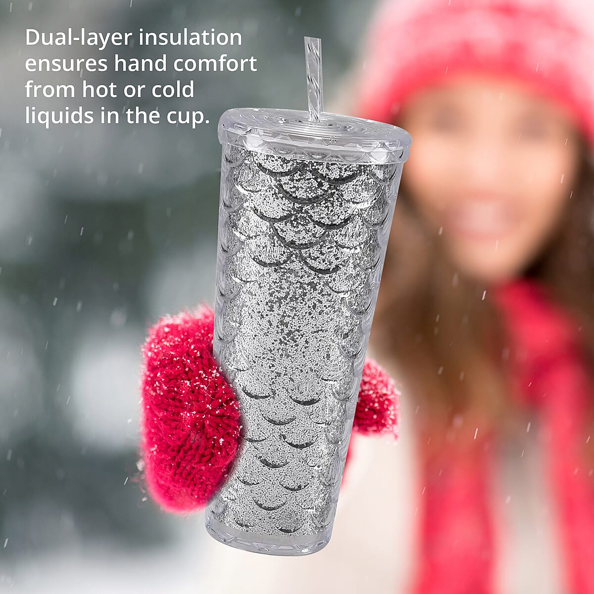 720ML Fish Scale Water Mug - Silver image number 5