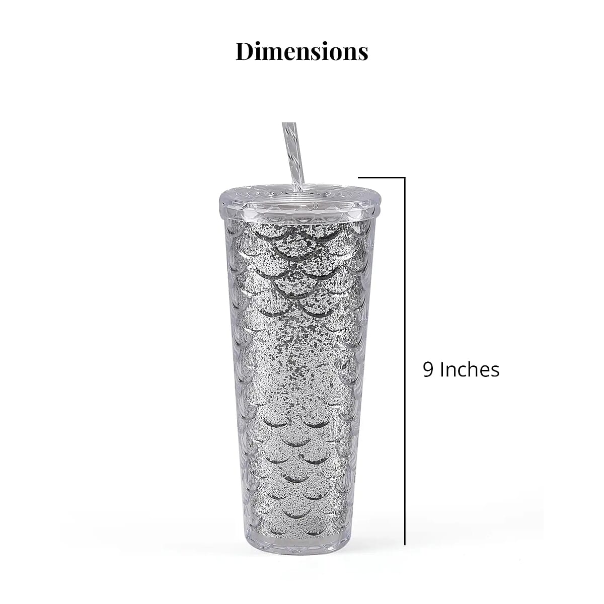 720ML Fish Scale Water Mug - Silver image number 7