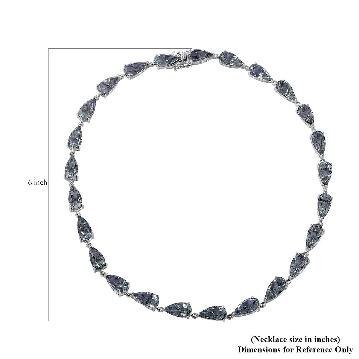 Montezuma Prasiolite Link Necklace 18 Inches in Platinum Over Sterling Silver 84.25 ctw image number 4