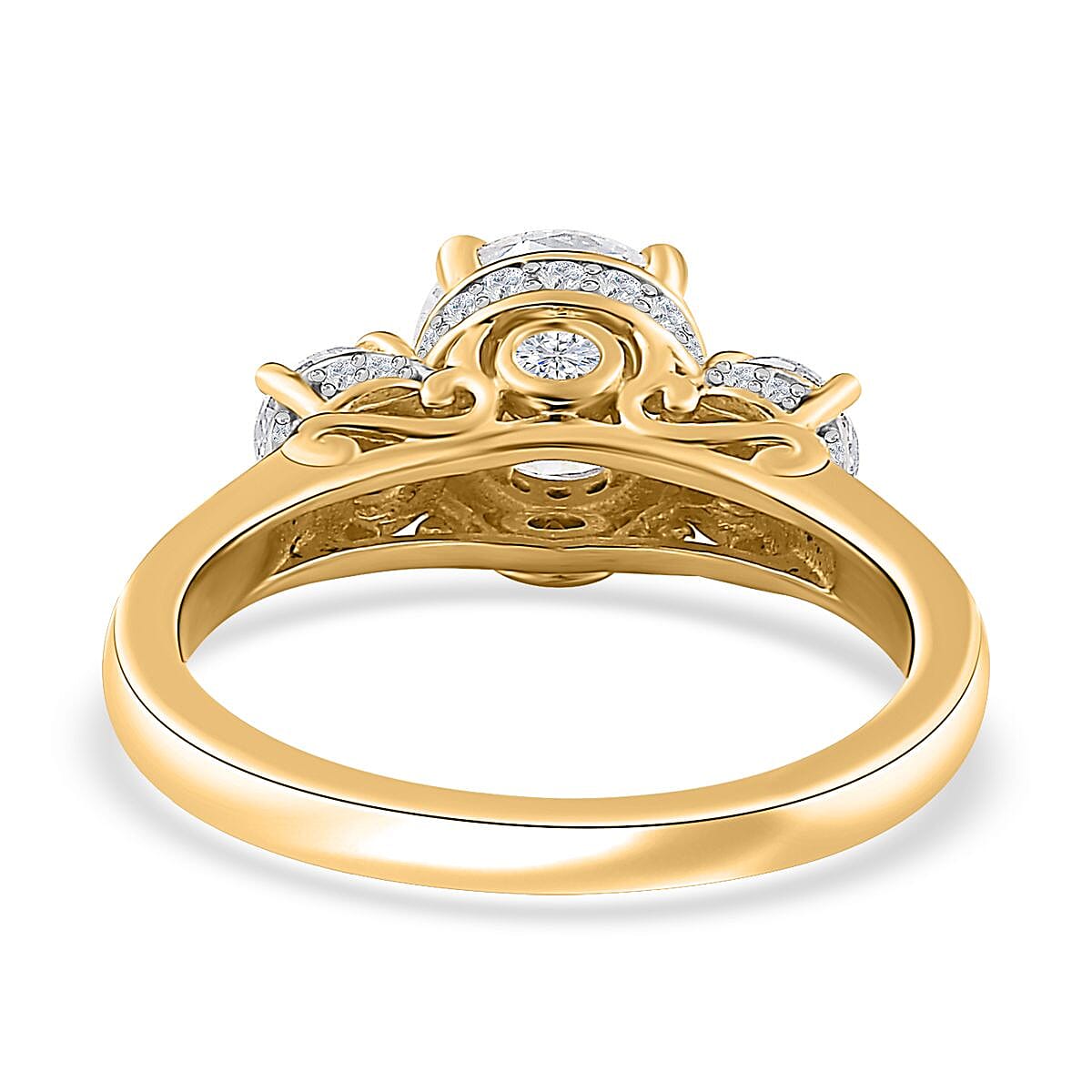 Moissanite Ring in Vermeil Yellow Gold Over Sterling Silver (Size 10.0) 2.00 ctw image number 4