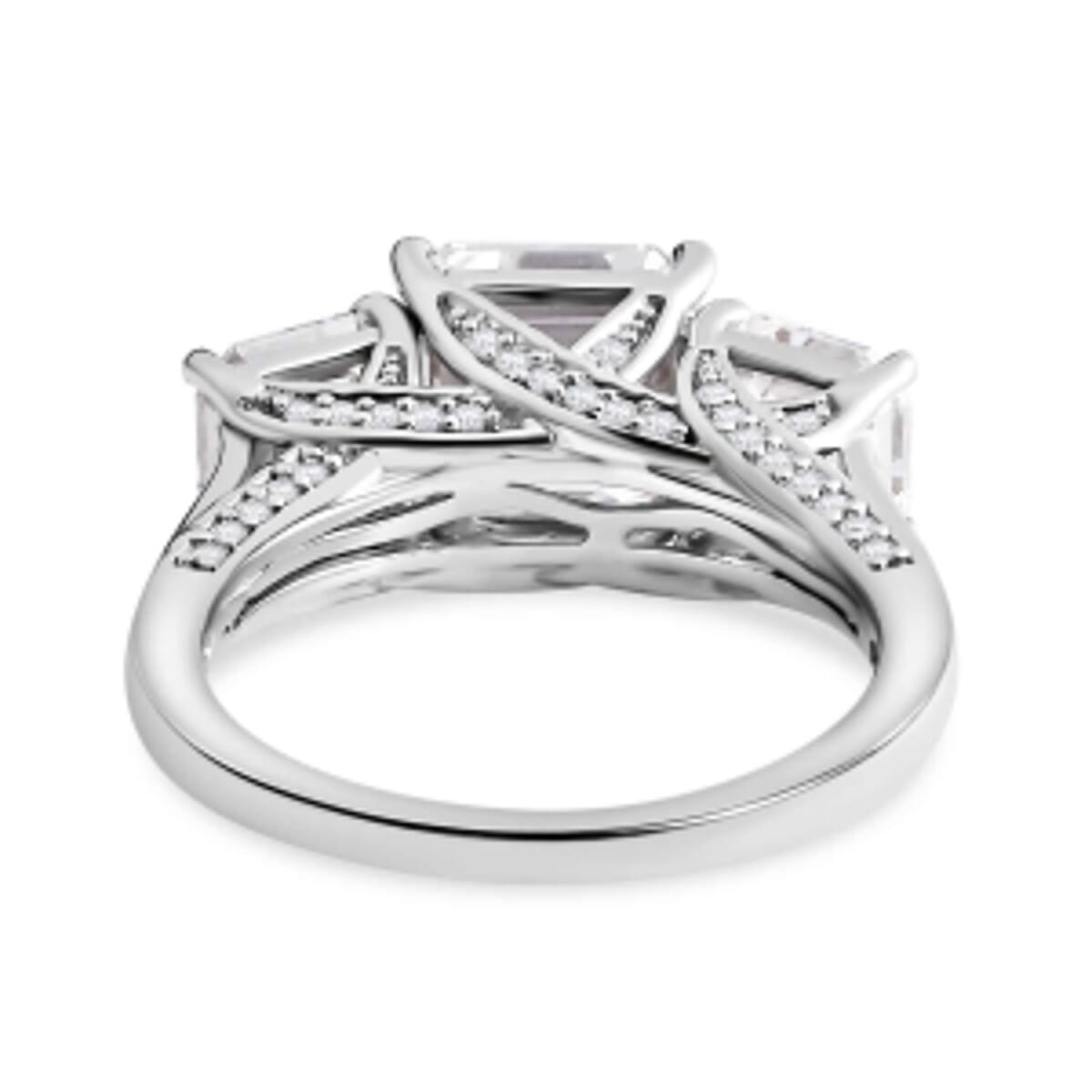 Moissanite 4.76 ctw Ring in Platinum Over Sterling Silver (Size 10) image number 5