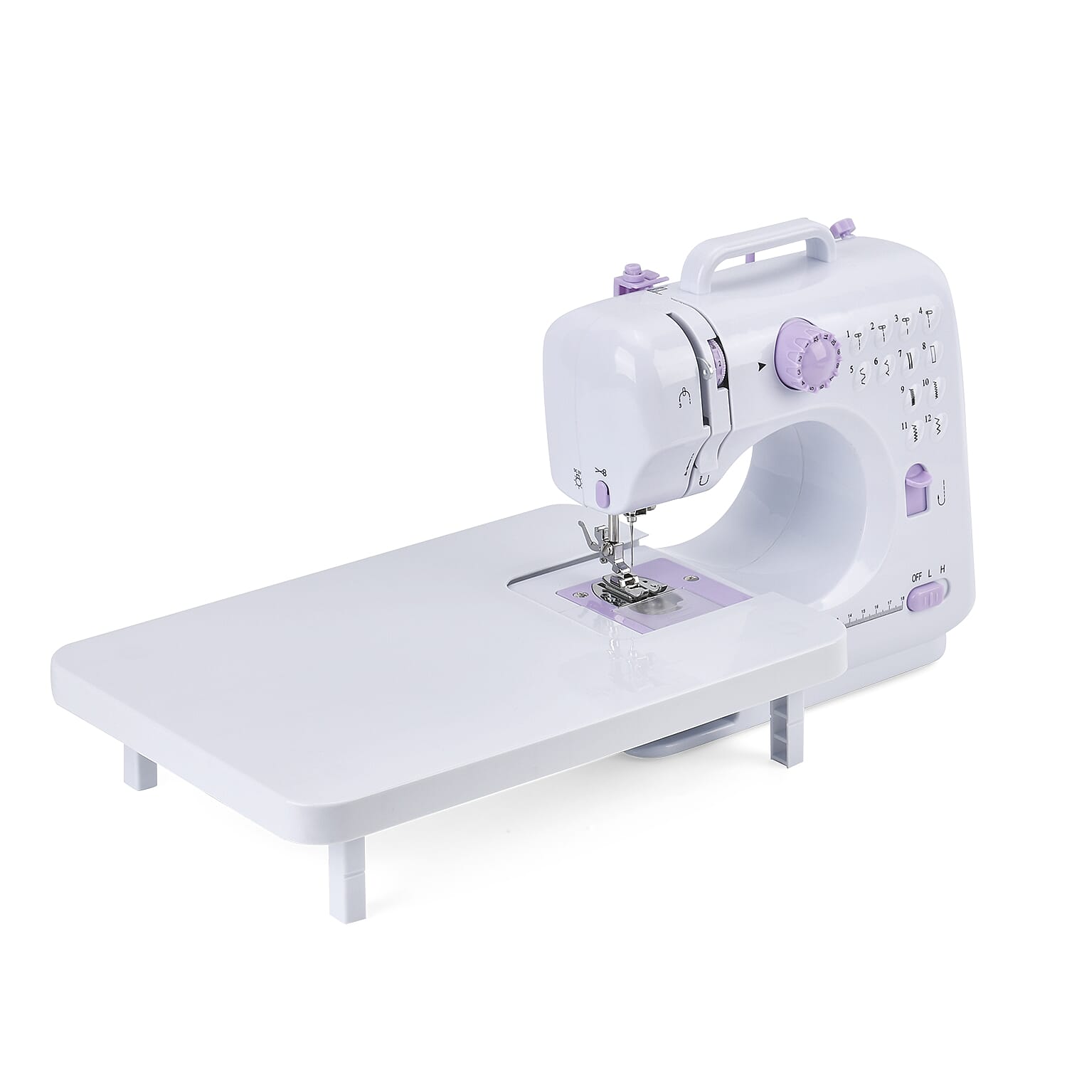 Purple Mini Multifunctional Household Sewing Machine with Template and Sewing Kit