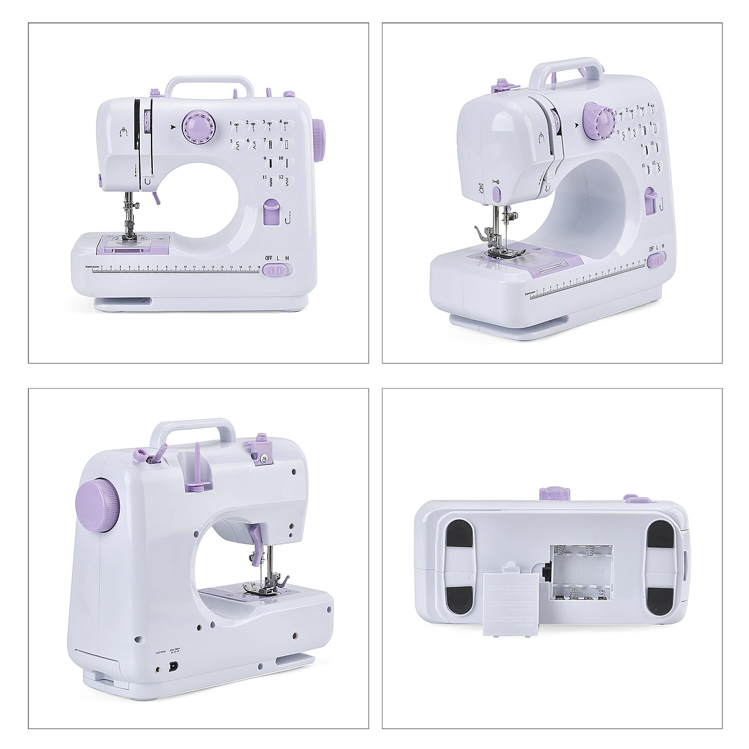 Purple Mini Multifunctional Household Sewing Machine with Template and Sewing Kit