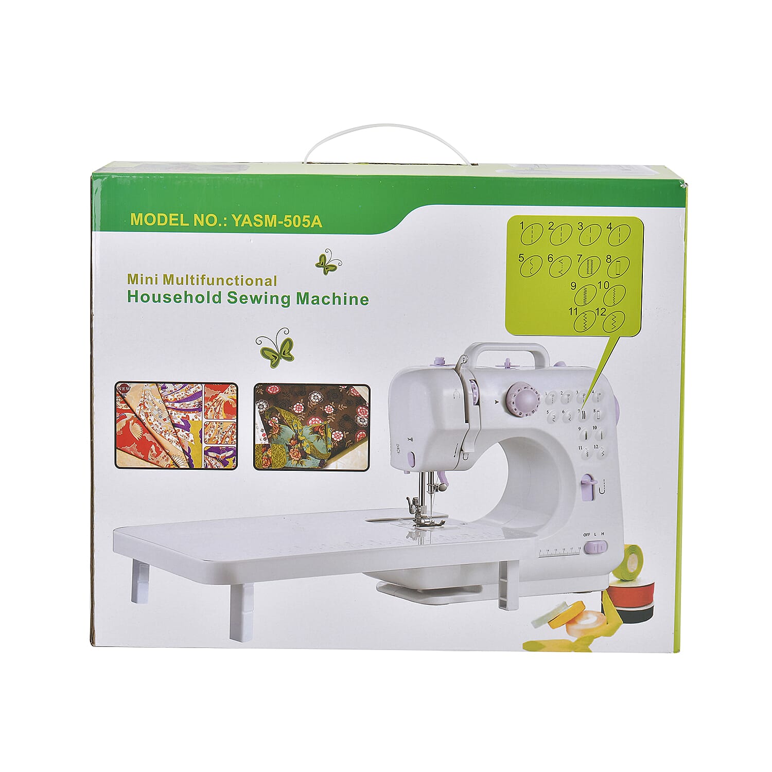 Purple Mini Multifunctional Household Sewing Machine with Template and Sewing Kit