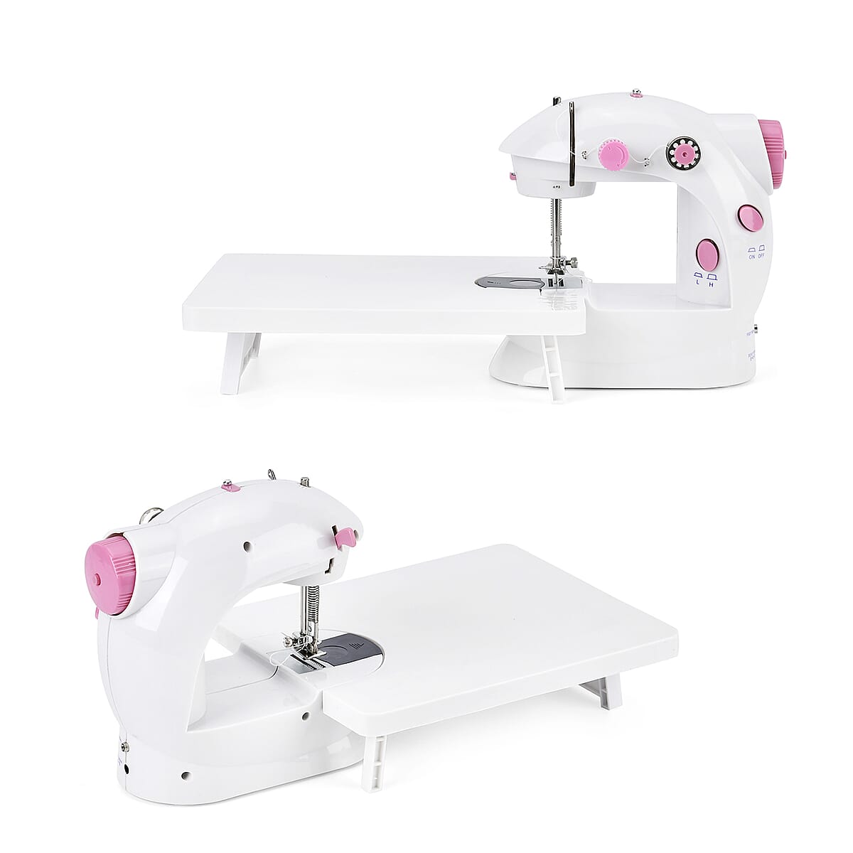Portable Electric Sewing Machine with Extension Table and Sewing Kit, Dual Speed Mini Sewing Machine for Beginners- Pink image number 6