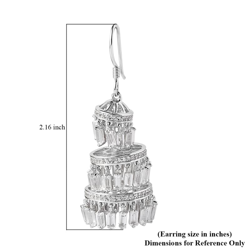 White Topaz 18.85 ctw Earrings in Rhodium Over Sterling Silver