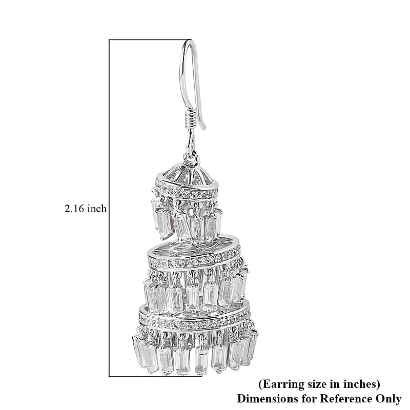 White Topaz 18.85 ctw Earrings in Rhodium Over Sterling Silver