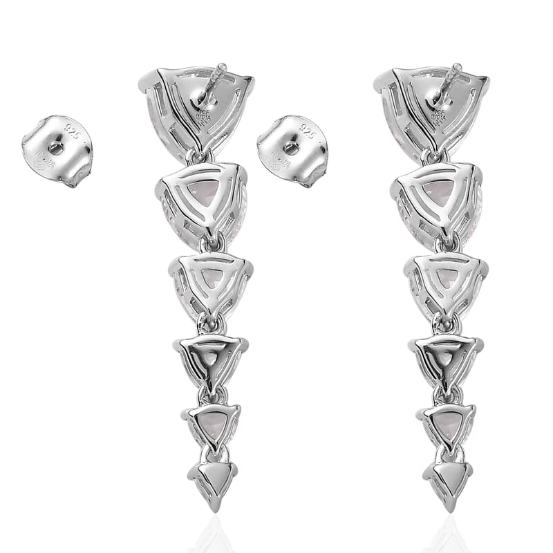 White Topaz 10.75 ctw Earrings in Rhodium Over Sterling Silver