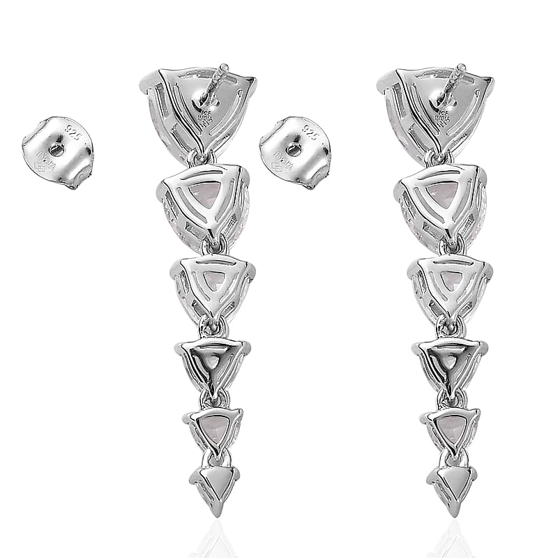 White Topaz 10.75 ctw Earrings in Rhodium Over Sterling Silver