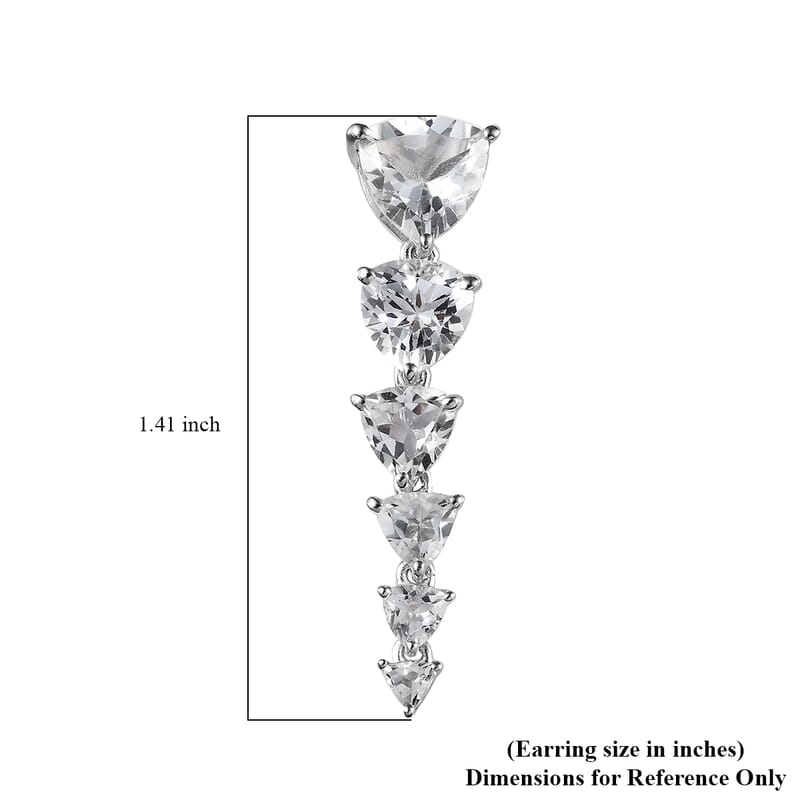 White Topaz 10.75 ctw Earrings in Rhodium Over Sterling Silver