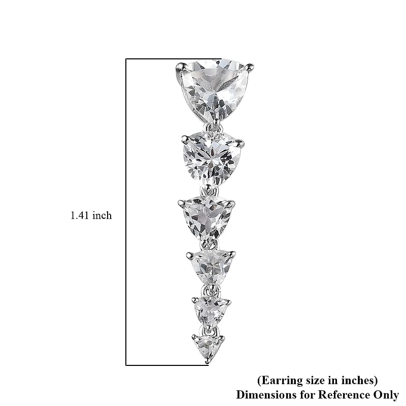 White Topaz 10.75 ctw Earrings in Rhodium Over Sterling Silver