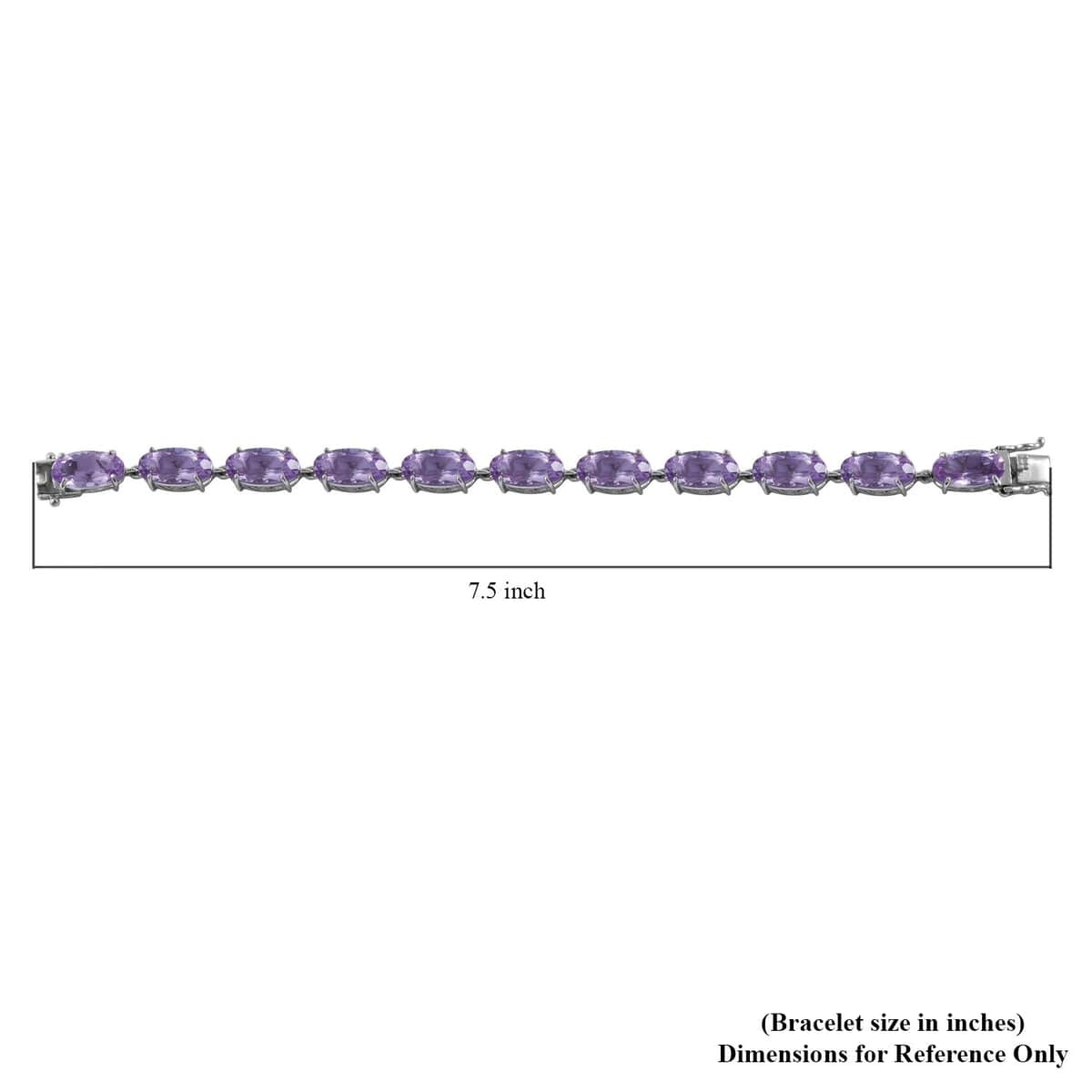 Rose De France Amethyst Link Bracelet in Platinum Over Sterling Silver (7.50 In) 38.15 image number 3