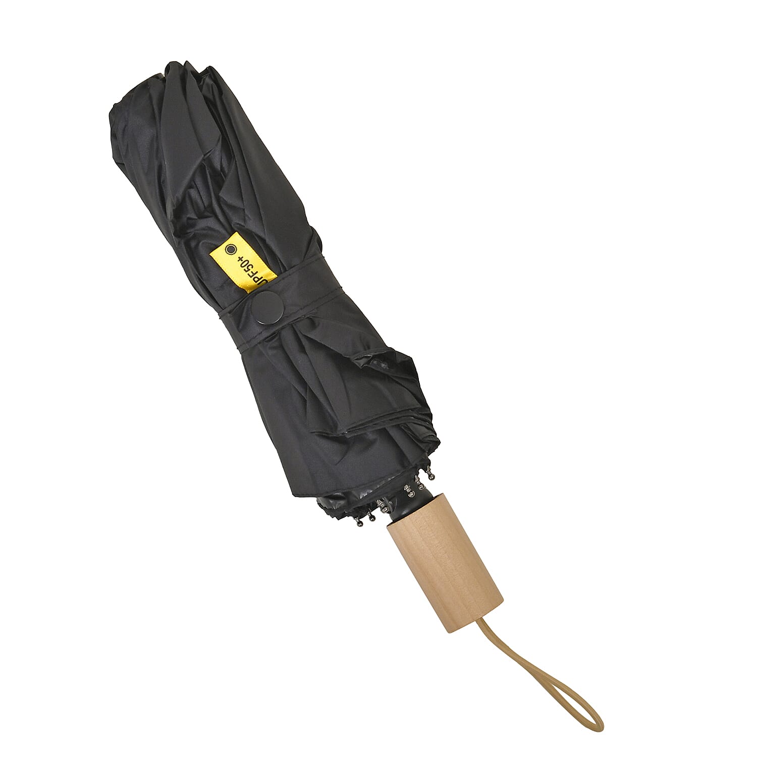 Black Folding Sun Umbrella with 10 Ribs (Inside Black Coating Can Provide UPF 50+ Protection)