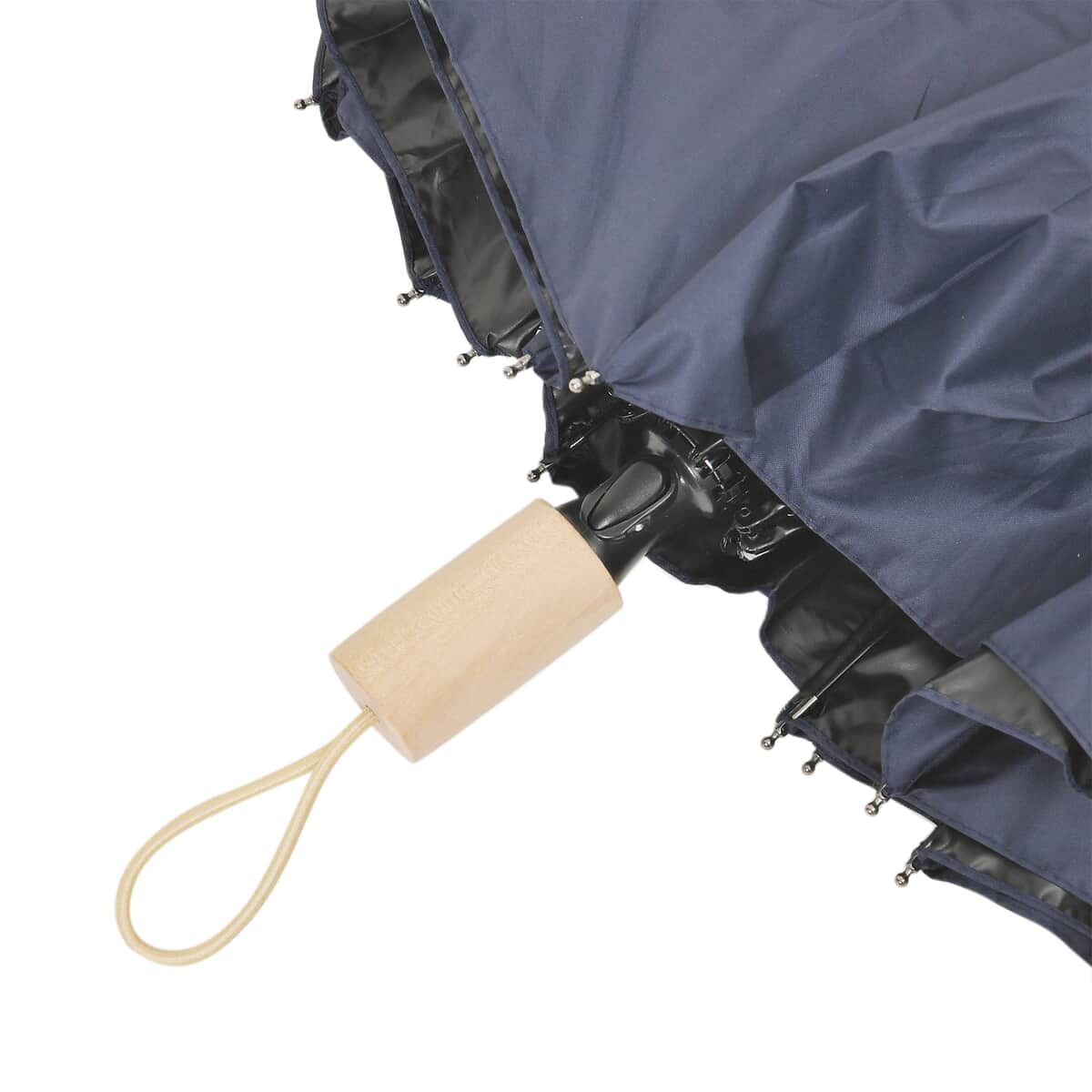 Navy Folding Sun Umbrella with 10 Ribs (Inside Black Coating Can Provide UPF 50+ Protection) image number 3