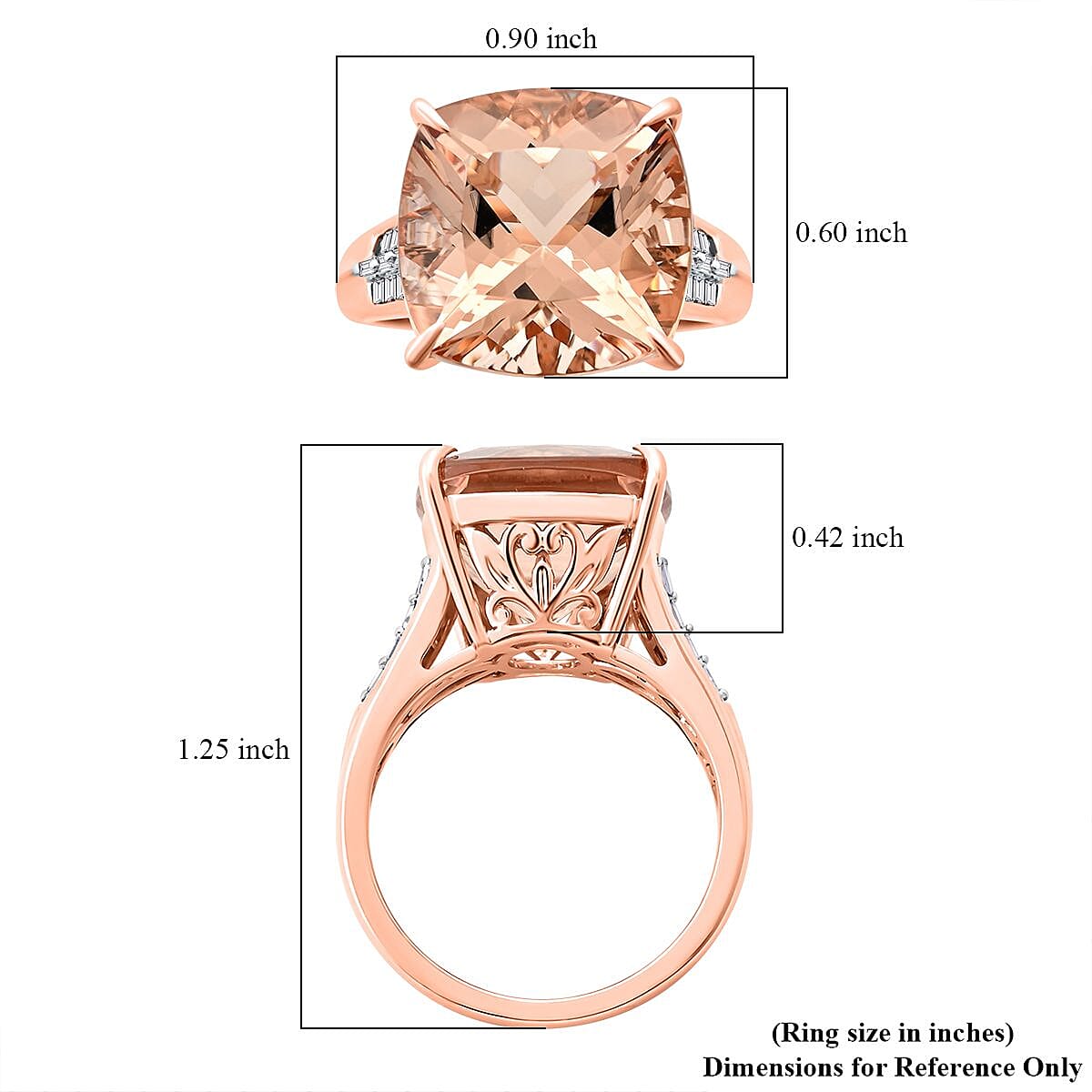 Iliana 18K Rose Gold AAA Marropino Morganite, Diamond (G-H, SI) (0.25 cts) Ring (Size 8.0) 8.40 ctw image number 5