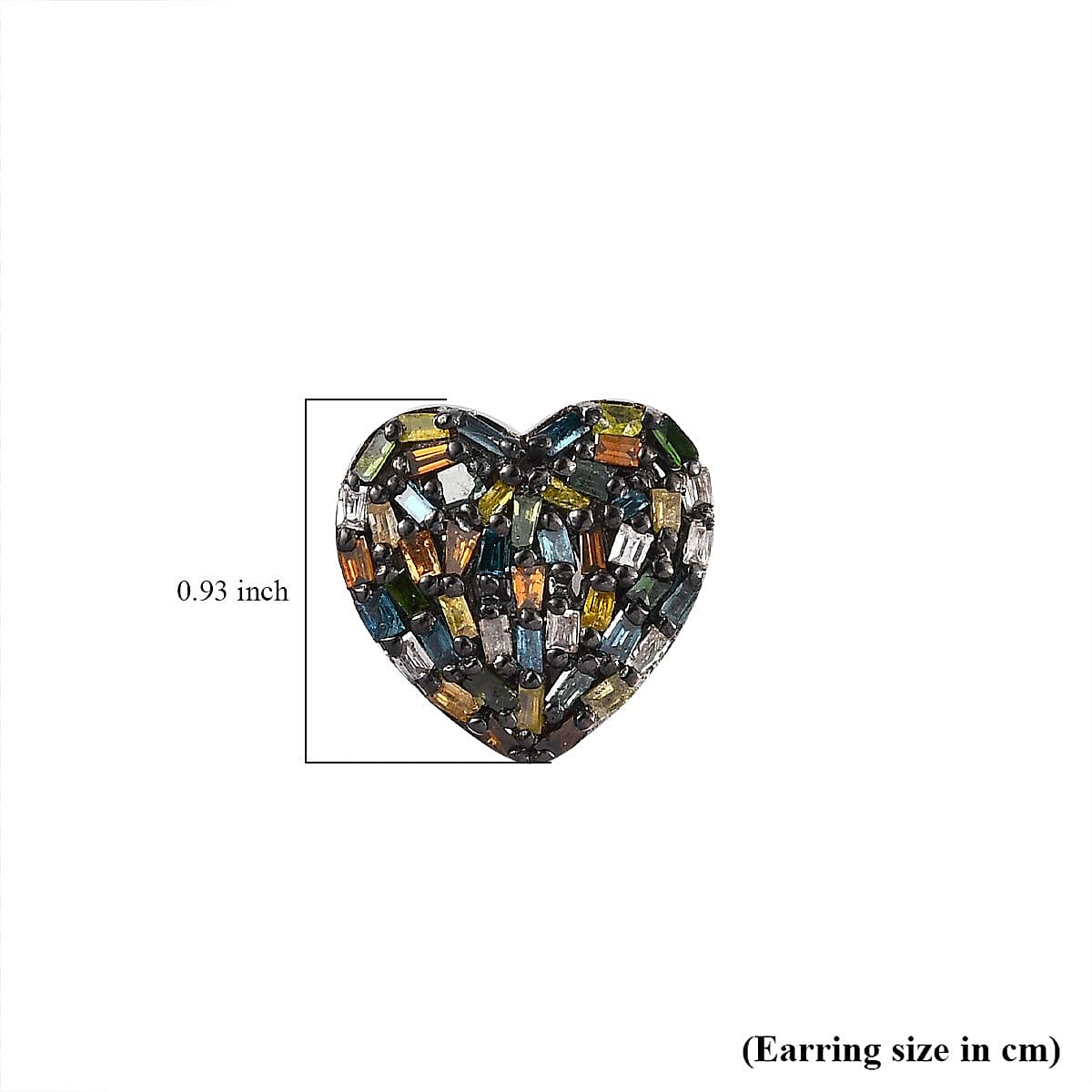 GP Amore Collection Multi Diamond Heart Stud Earrings in Platinum Over Sterling Silver 0.50 ctw image number 4