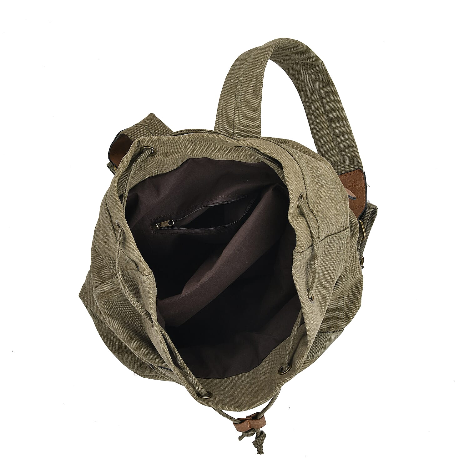 Navy Collection Army Green Color Anchor Pattern Backpack Bag with Adjustable Double Shoulder Straps