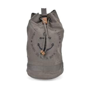 Navy Collection Brown Color Anchor Pattern Backpack Bag with Adjustable Double Shoulder Straps