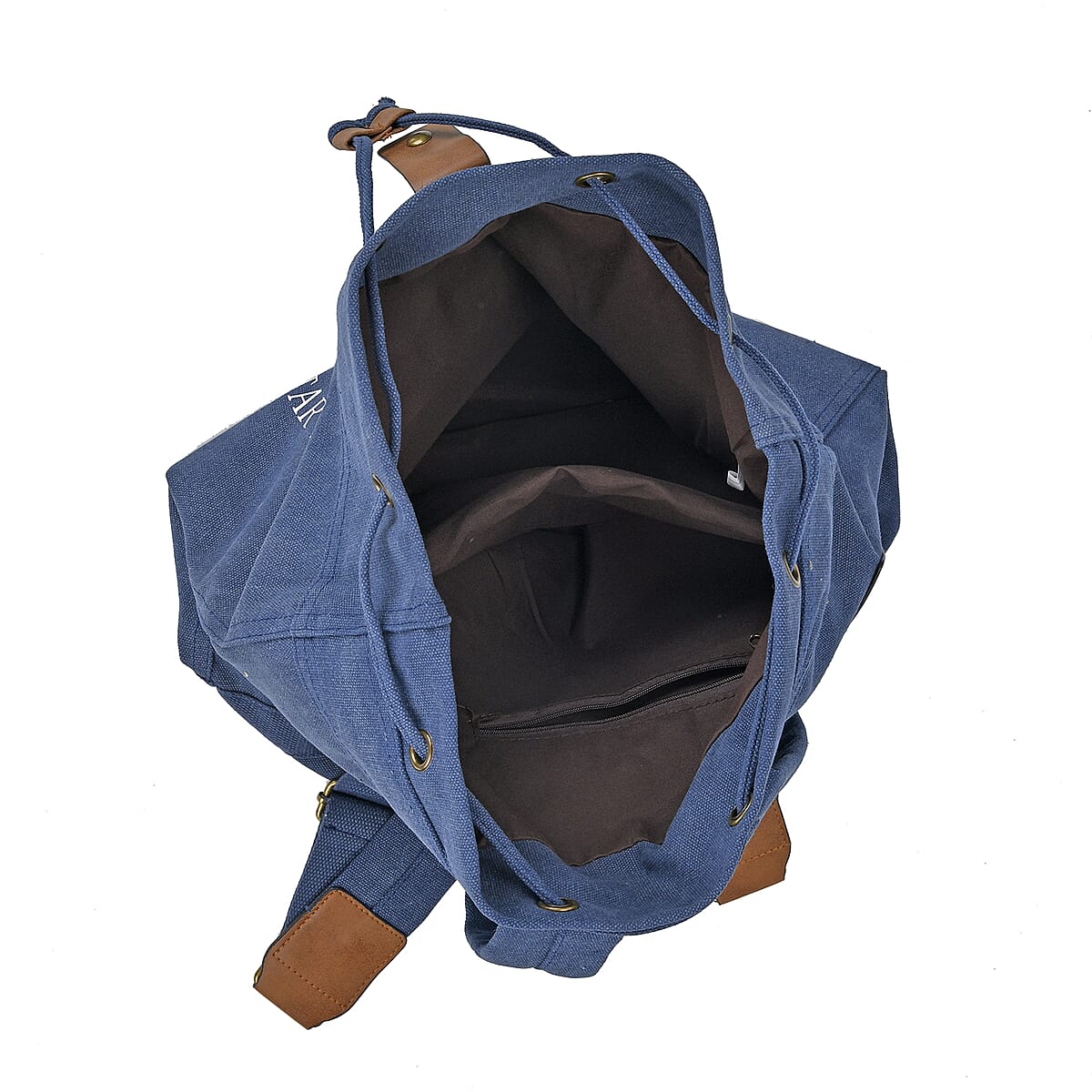 Navy Collection Blue Color Anchor Pattern Backpack Bag with Adjustable Double Shoulder Straps image number 5