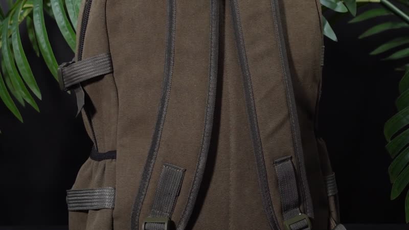 Navy Collection Army Green Multiple Pockets Backpack Bag (11.8"x4.7"x16.9") with Two Padded Shoulder Straps