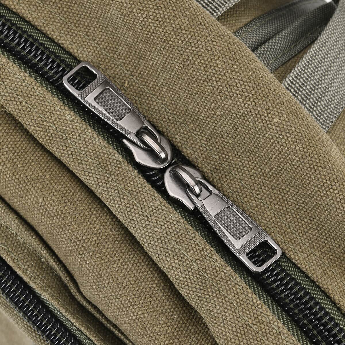 Navy Collection Army Green Multiple Pockets Backpack Bag (11.8"x4.7"x16.9") with Two Padded Shoulder Straps image number 5