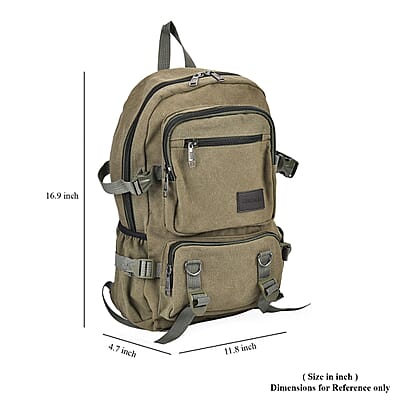 Navy Collection Army Green Multiple Pockets Backpack Bag with Two Padded Shoulder Straps