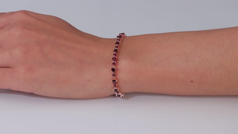 Anthill Garnet Bracelet in Vermeil RG Over Sterling Silver (6.50 In) 7.40 ctw