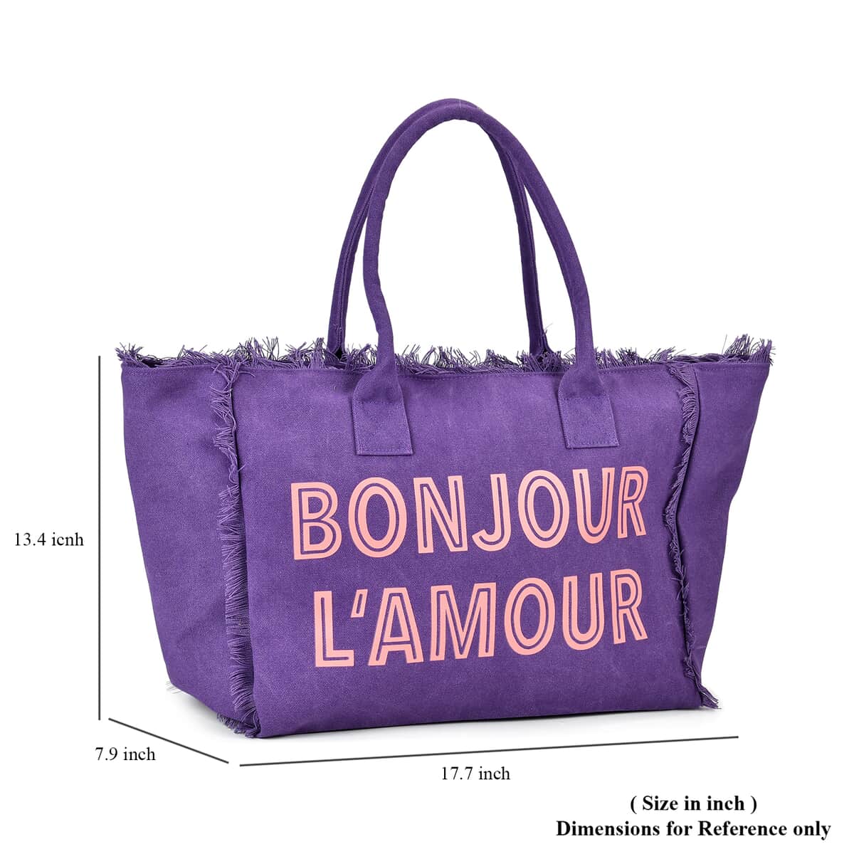 Navy Collection Purple Color Printed Tote Bag image number 6