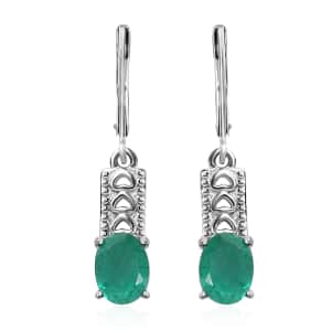 Emeraldine Quartz Lever Back Earrings in Stainless Steel 3.10 ctw