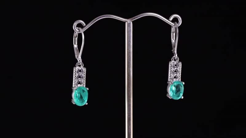 Emeraldine Quartz Lever Back Earrings in Stainless Steel 3.10 ctw