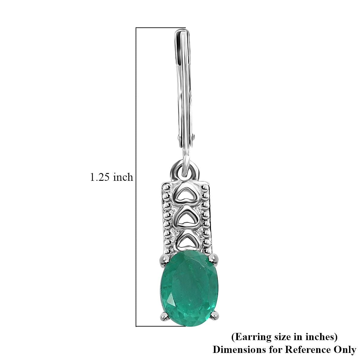 Emeraldine Quartz Lever Back Earrings in Stainless Steel 3.10 ctw