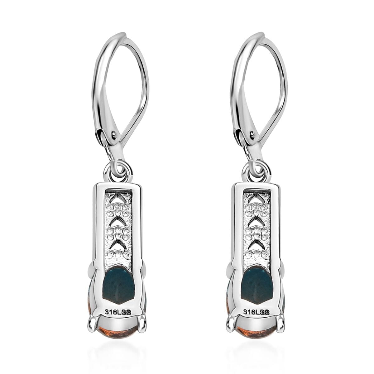 Aqua Terra Costa Quartz 3.10 ctw Lever Back Earrings in Stainless Steel image number 3