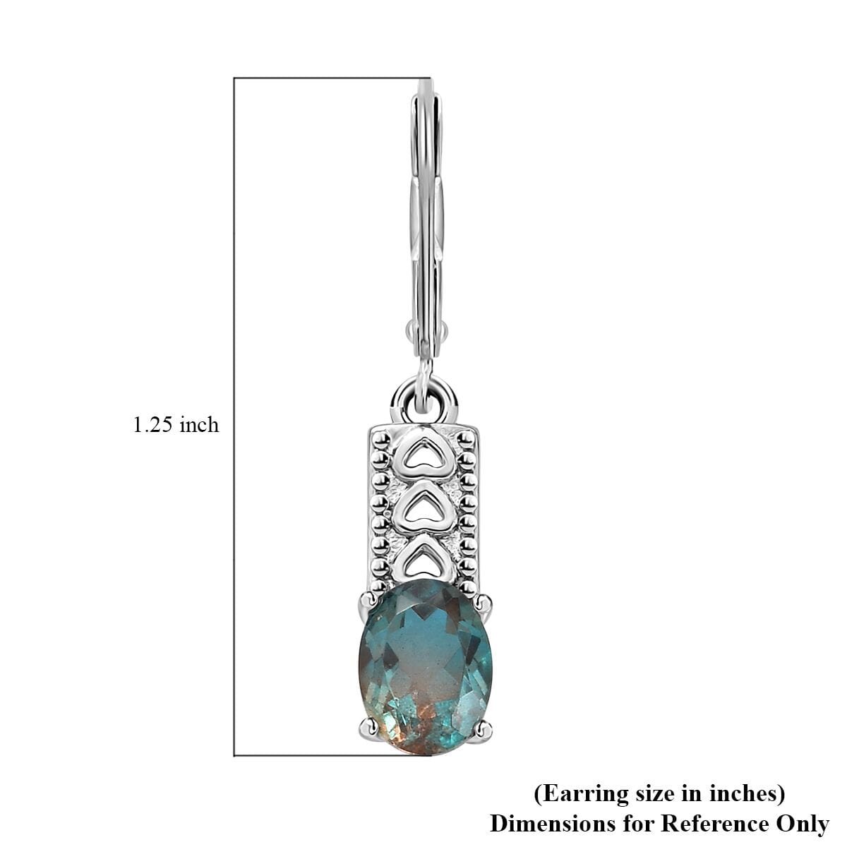 Aqua Terra Costa Quartz 3.10 ctw Lever Back Earrings in Stainless Steel image number 4