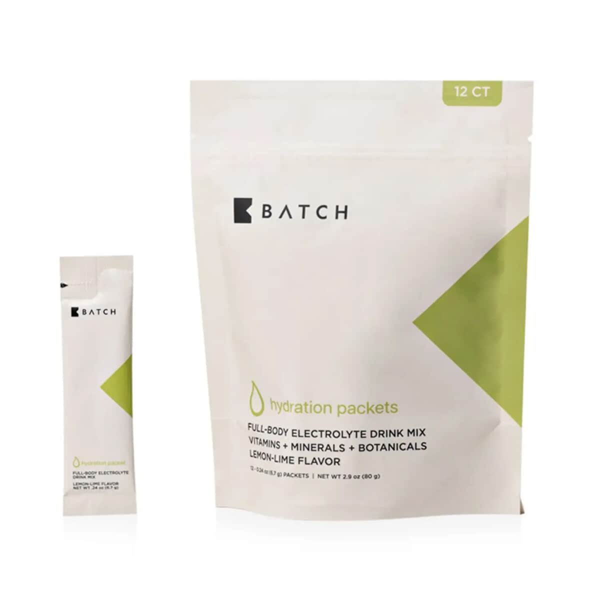 Batch Hydration Packet Lemon Lime Flavor Full-Body Electrolyte Drink Mix 12 Pack (Ships in 3-5 Days) image number 0